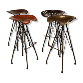 Set de 4 tabourets de bar industriels