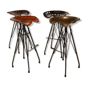 4 industrial bar stools