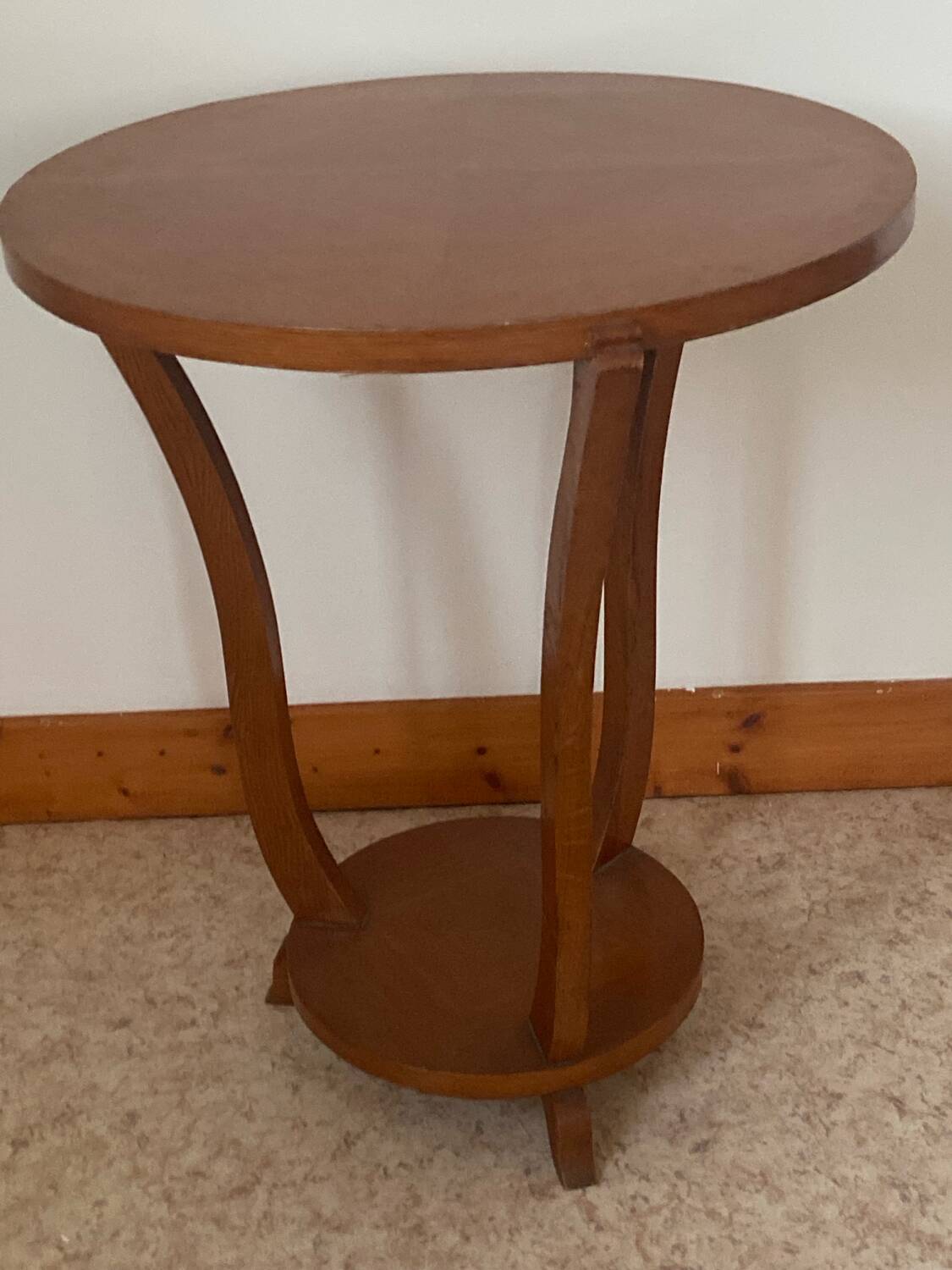 Art Deco Wooden Pedestal Table – 1930s Art Deco Era – Elegant and Practical