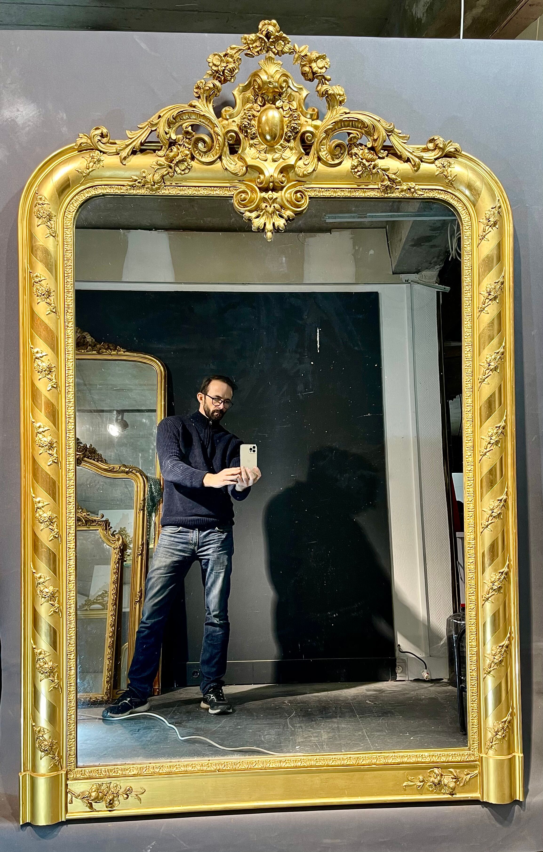 Ancient mirror 177x117 cm from Napoleon III era very good condition