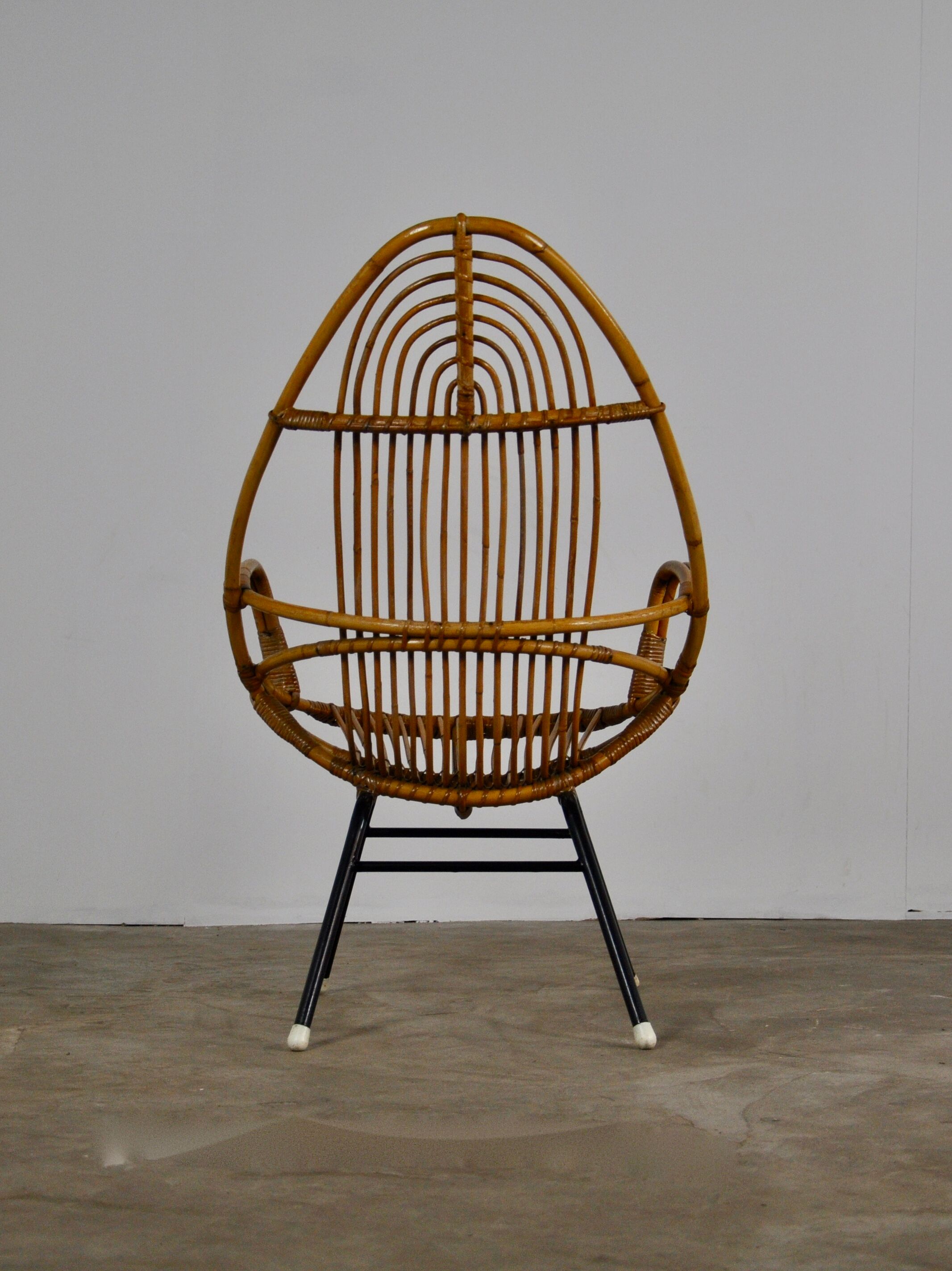 Rattan armchair by Rohe Noordwolde, Netherlands, 1960