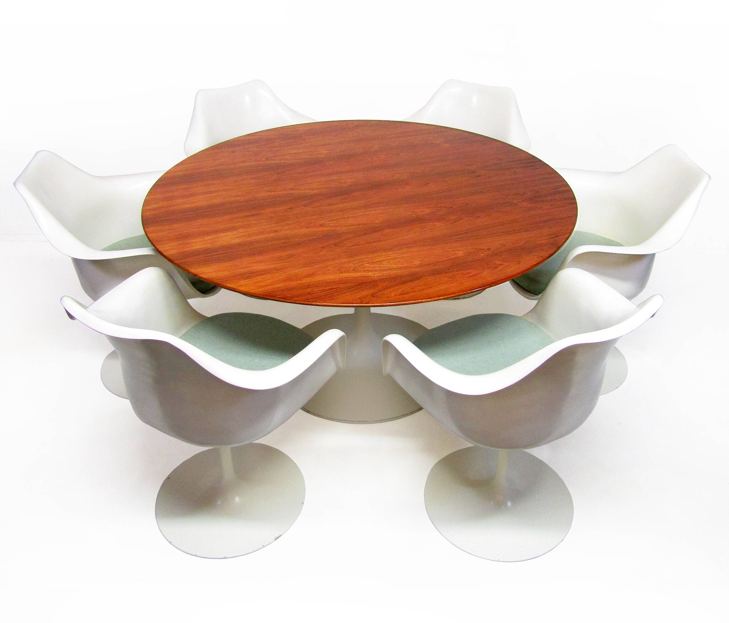 1970s Space-Age Tulip Dining Table & Six Chairs Set by Eero Saarinen for Knoll