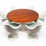 Ensemble de table à manger et six chaises Space-Age Tulip des années 1970 par Eero Saarinen pour Knoll