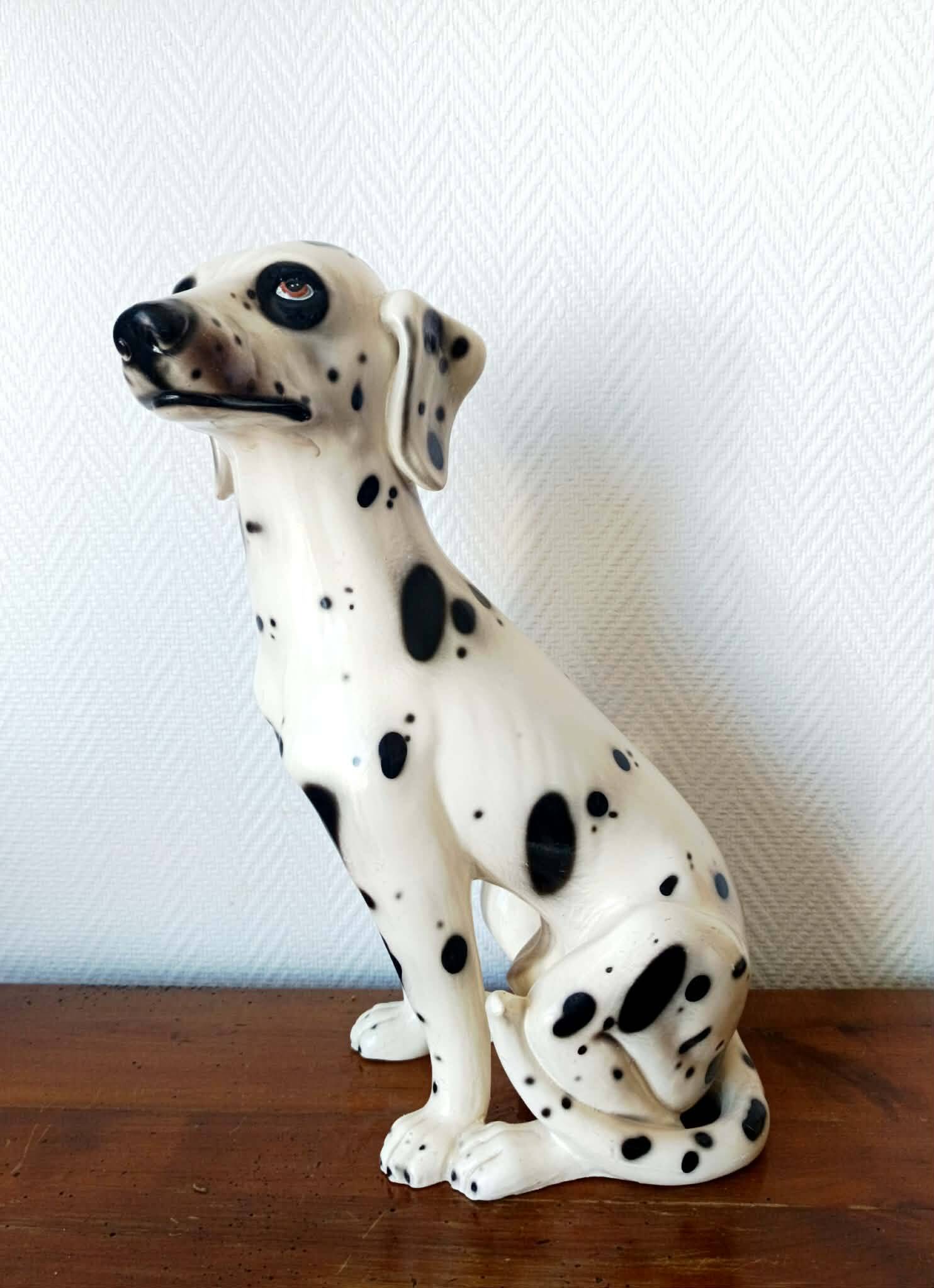 Vintage ceramic Dalmatian dog, Italy 1970.