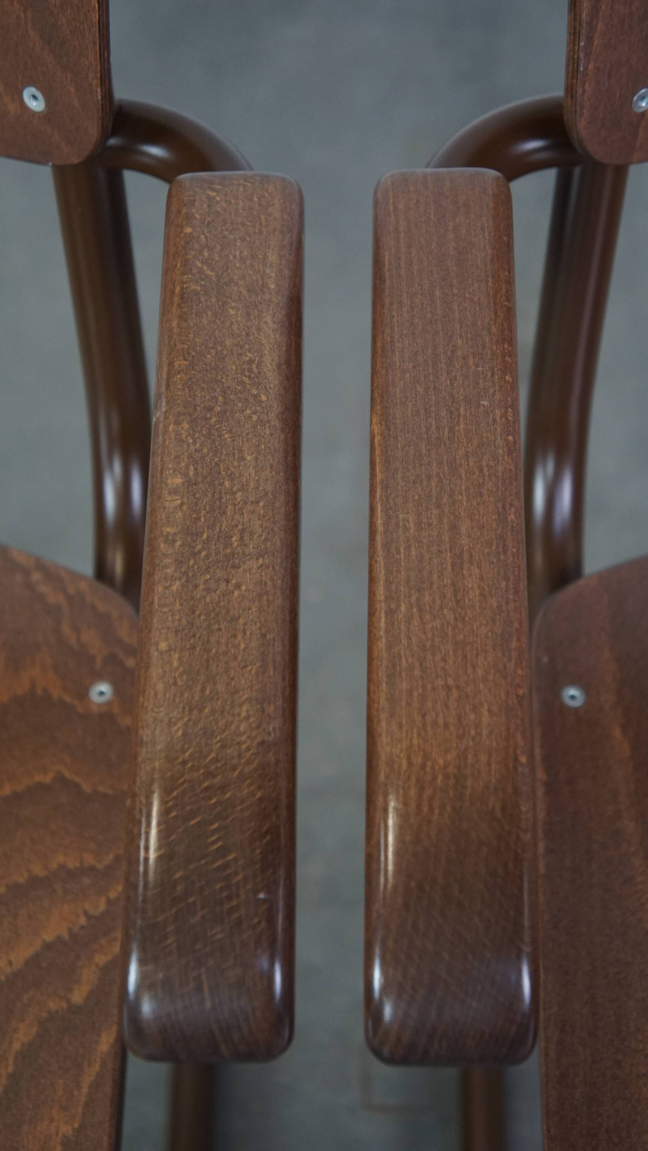 Set of 2 Thonet model S43 dining/side chairs with armrests