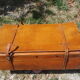 Old quality brown leather suitcase from the 60s