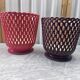 Pair of vintage plant pots SYLA – Made in France – Red and burgundy