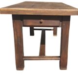 Solid oak farmhouse table with one drawer