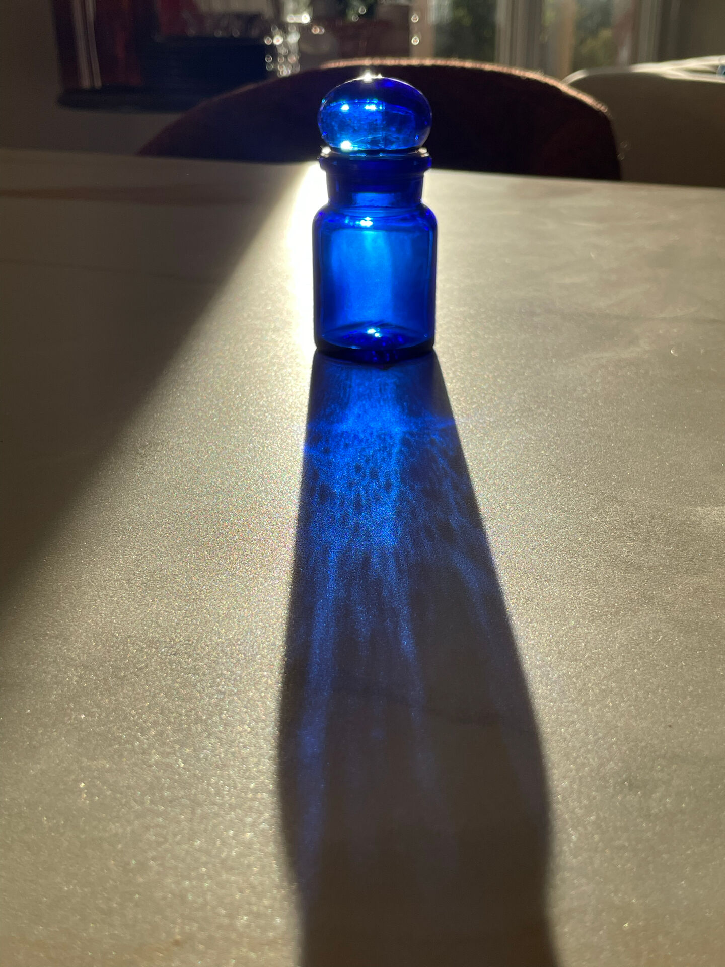 Cobalt blue apothecary bottle Belgian/Belgium/Antique blue bottles/B