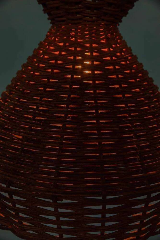 Bohemian suspension from the sixties, woven vintage lampshade.