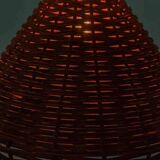 Bohemian suspension from the sixties, woven vintage lampshade.