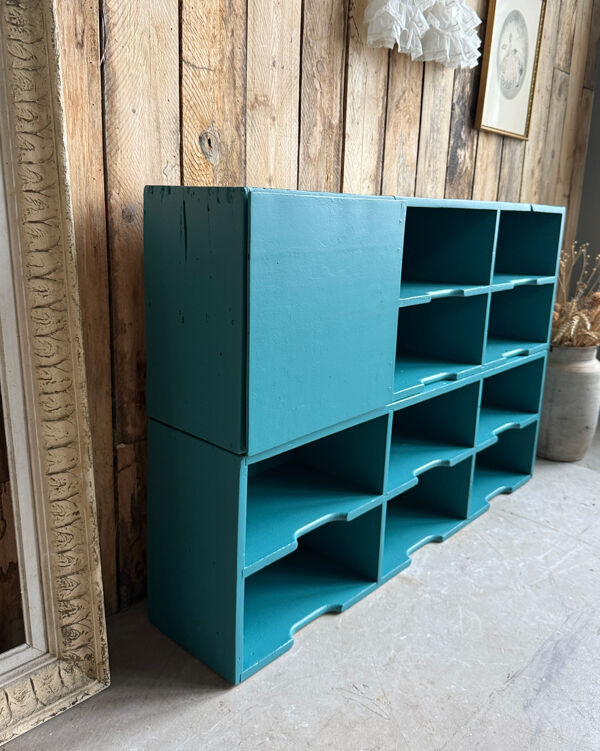 Grand trieur de courrier vintage en bois (rénové)