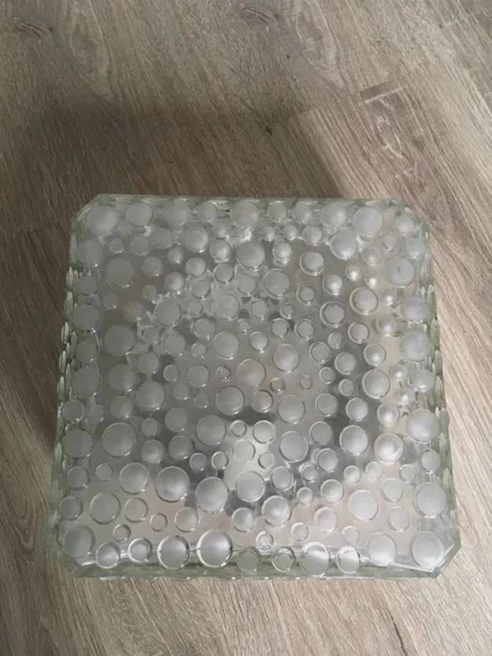Hustadt Leuchten Lamp Sconce Mid Century Bubble Crystal Glass 1950s