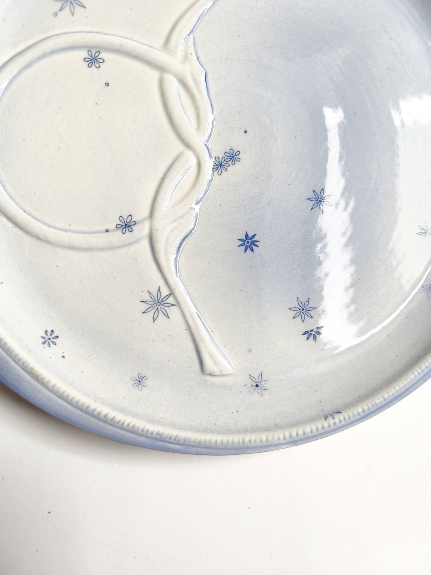 Vintage plate Gien France model Pierrot blue star decoration