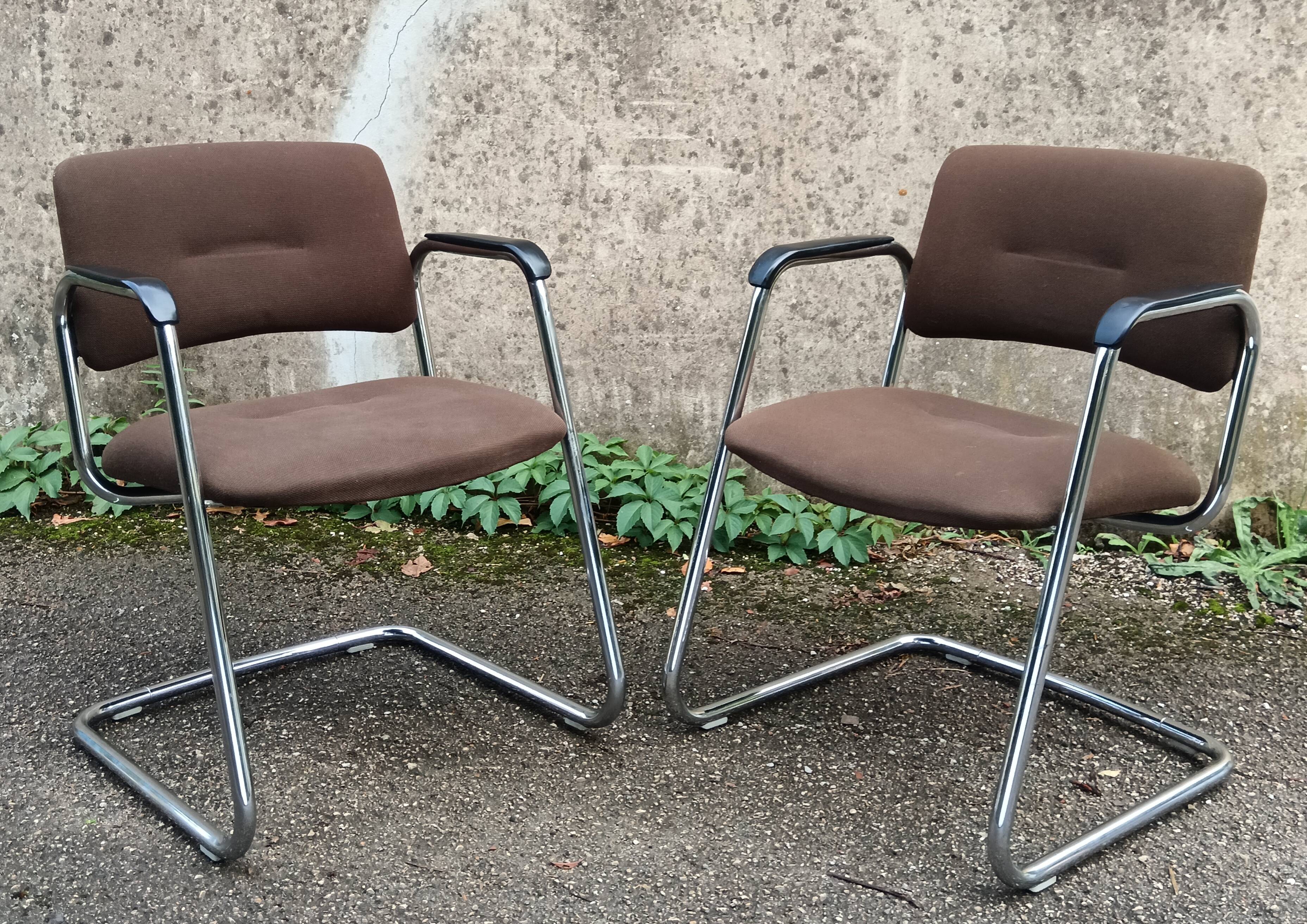 Pair of Strafor cantilever armchairs