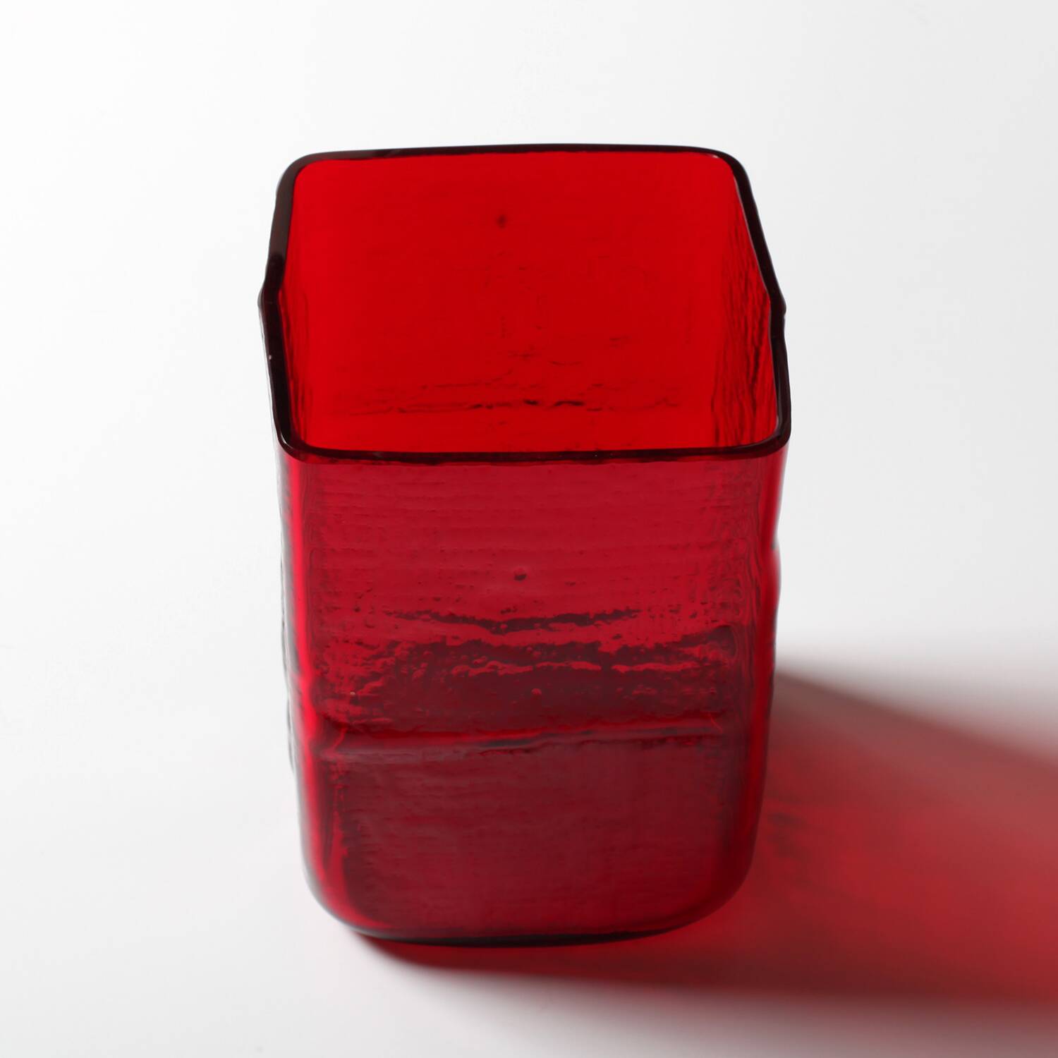 Mid-Century Modern Red Glass Vase by Christer Sjögren, Lindshammar, Sweden