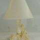 Marble table lamp/animal decor/dog and cat/vintage