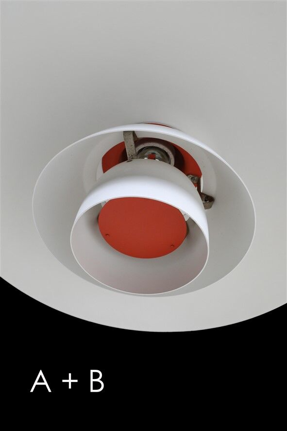 Louis Poulsen / Poul Henningsen “PH 4-3” pendant lamp / Mid-century Danish modern design / 1970s