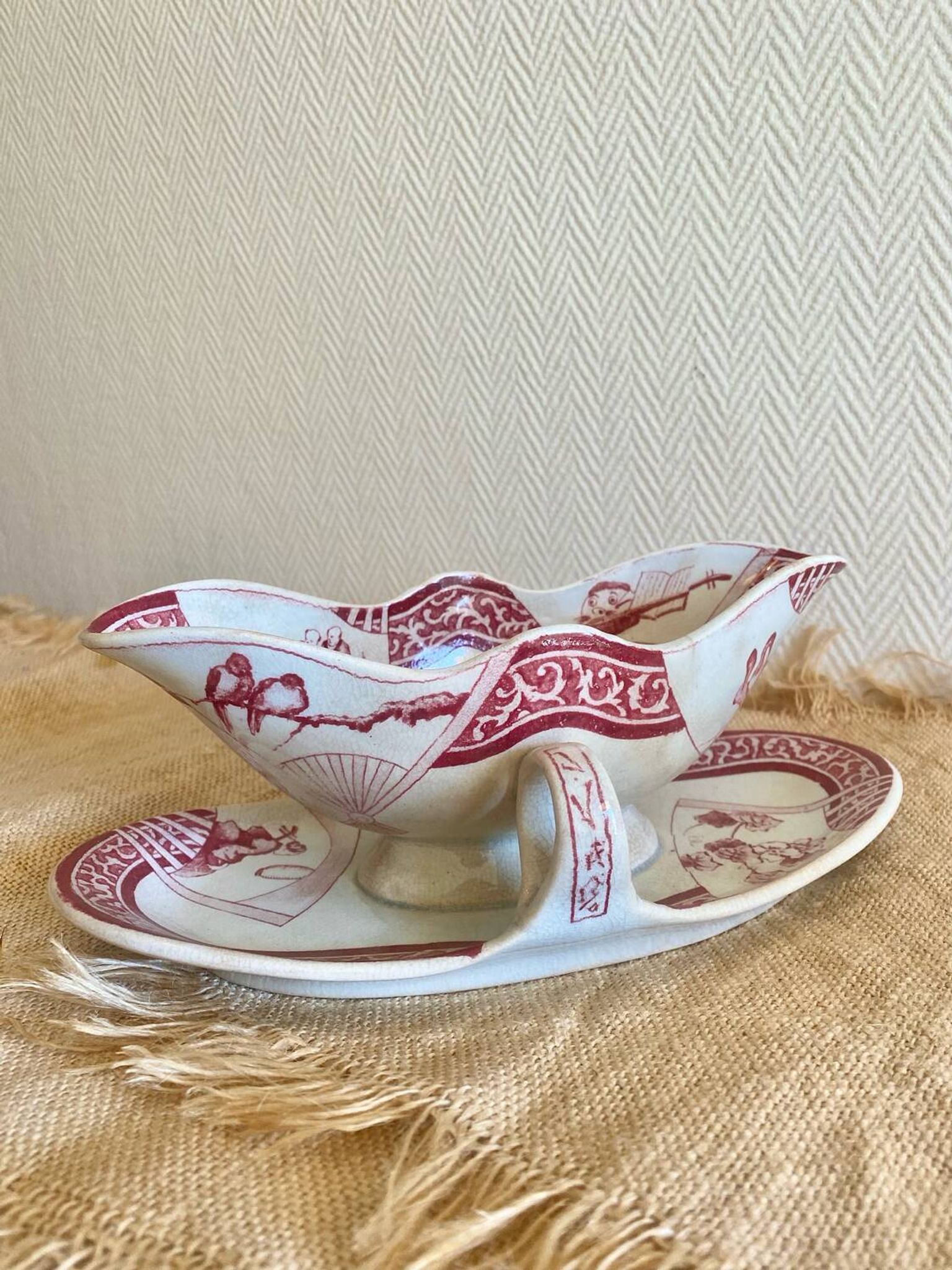 Antique sauce boat Jules Vieillard Bordeaux 19th century
