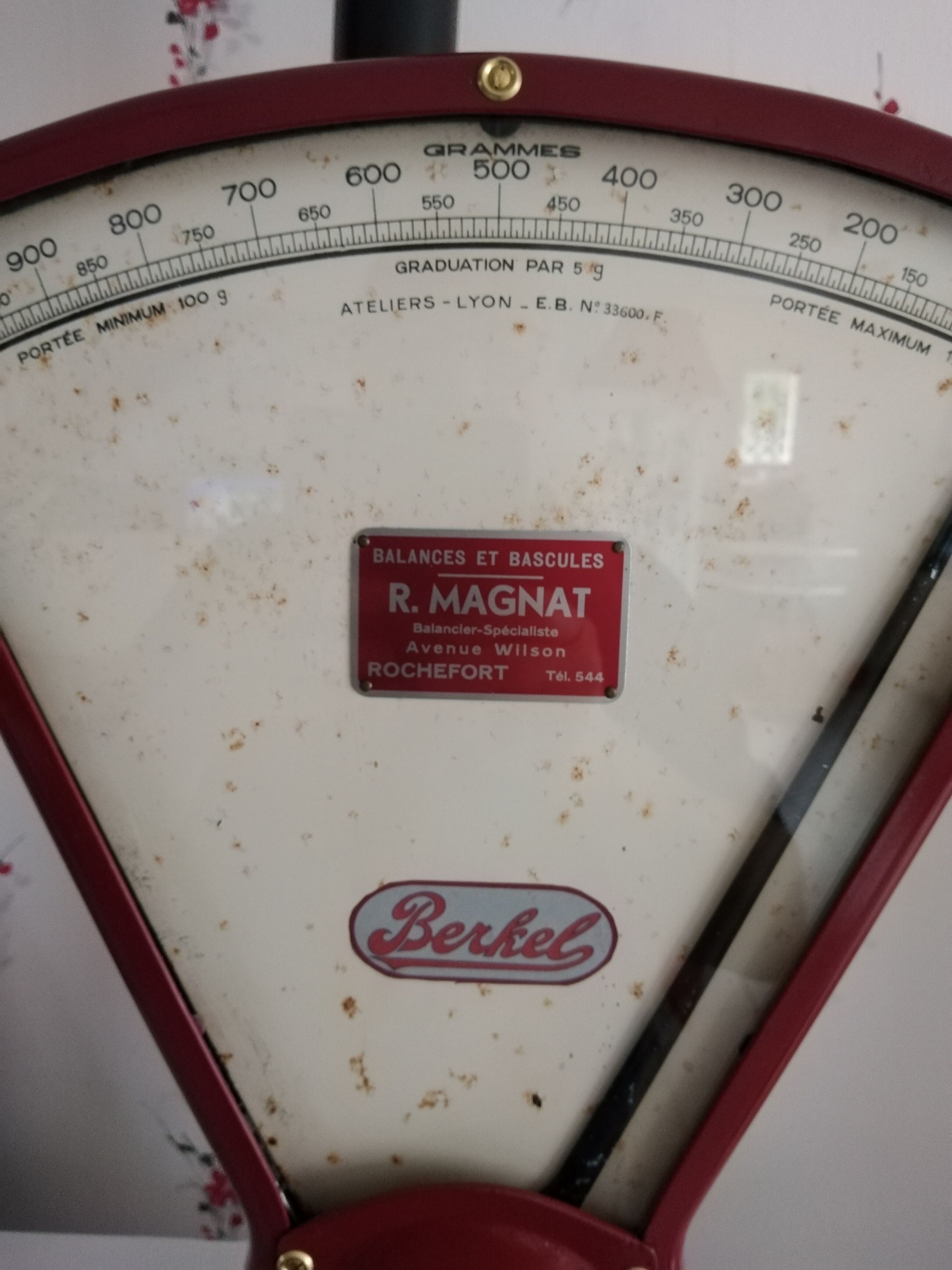 Old berkel berkel laquered purple red scale