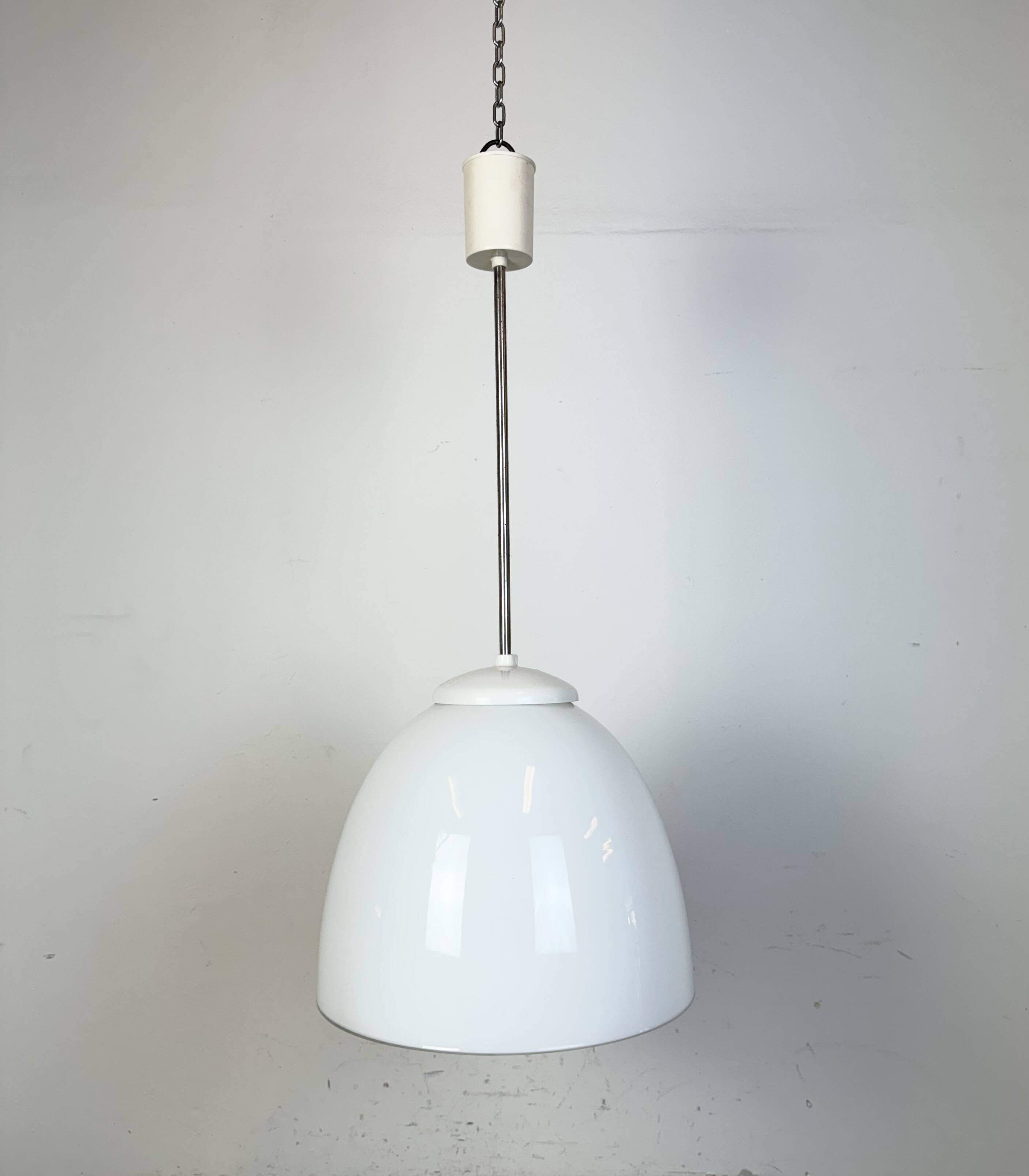 Vintage Chandelier with Milk Glass from Elektrosvit, 1960s