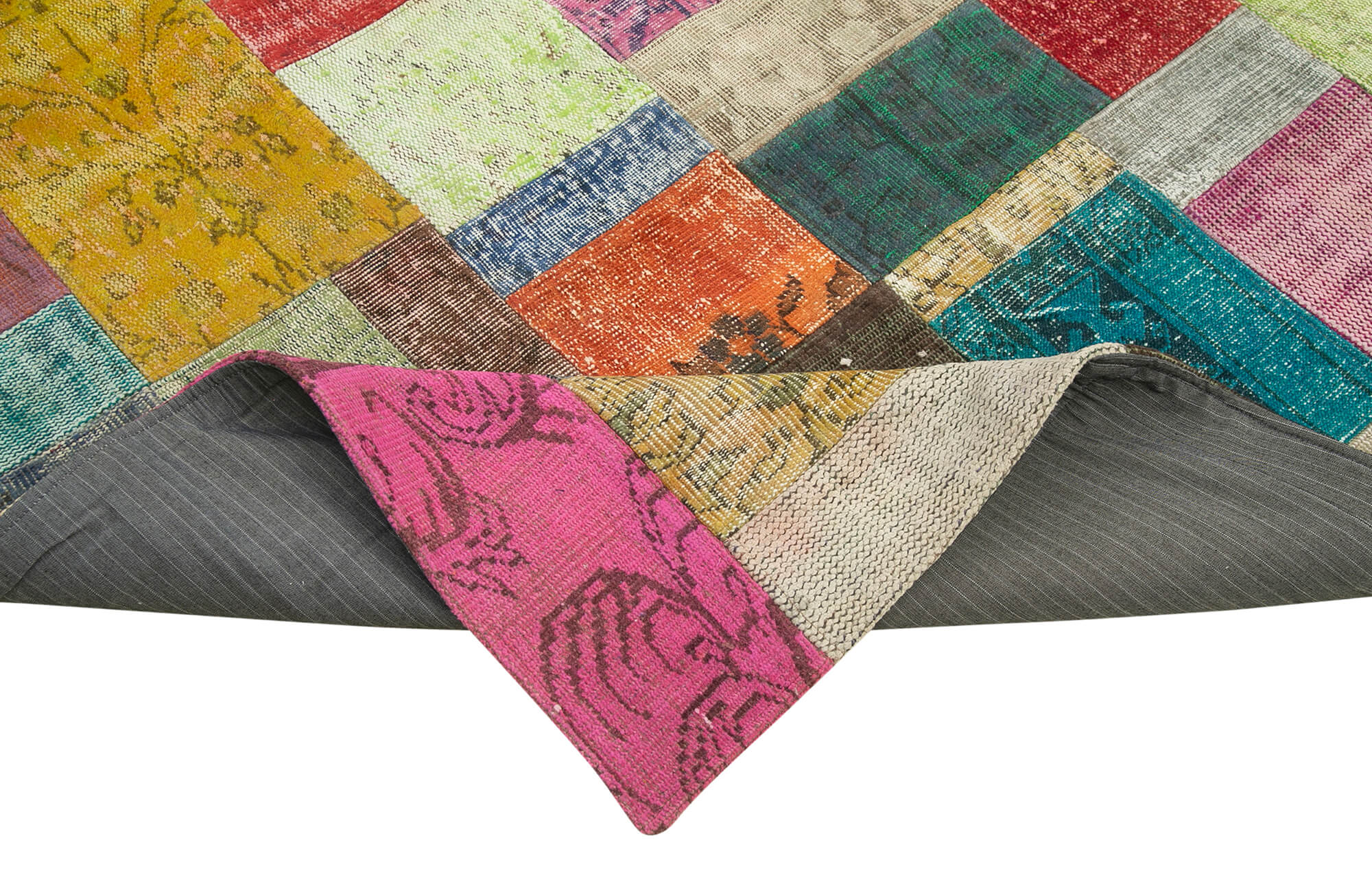 Handwoven Anatolian Contemporary 202 cm x 302 cm Multicolor Patchwork Rug