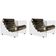 Pair of mid-century glass and black leather modular armchairs model "Hyaline" By Fabio Lenci