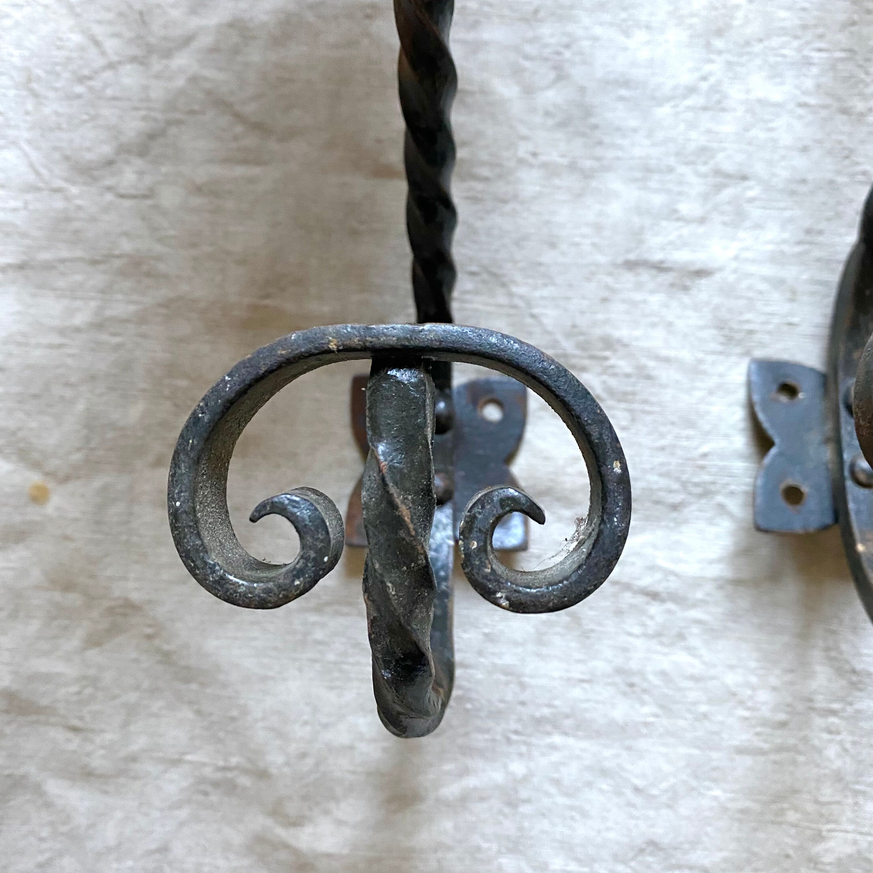 Wrought iron wall hooks