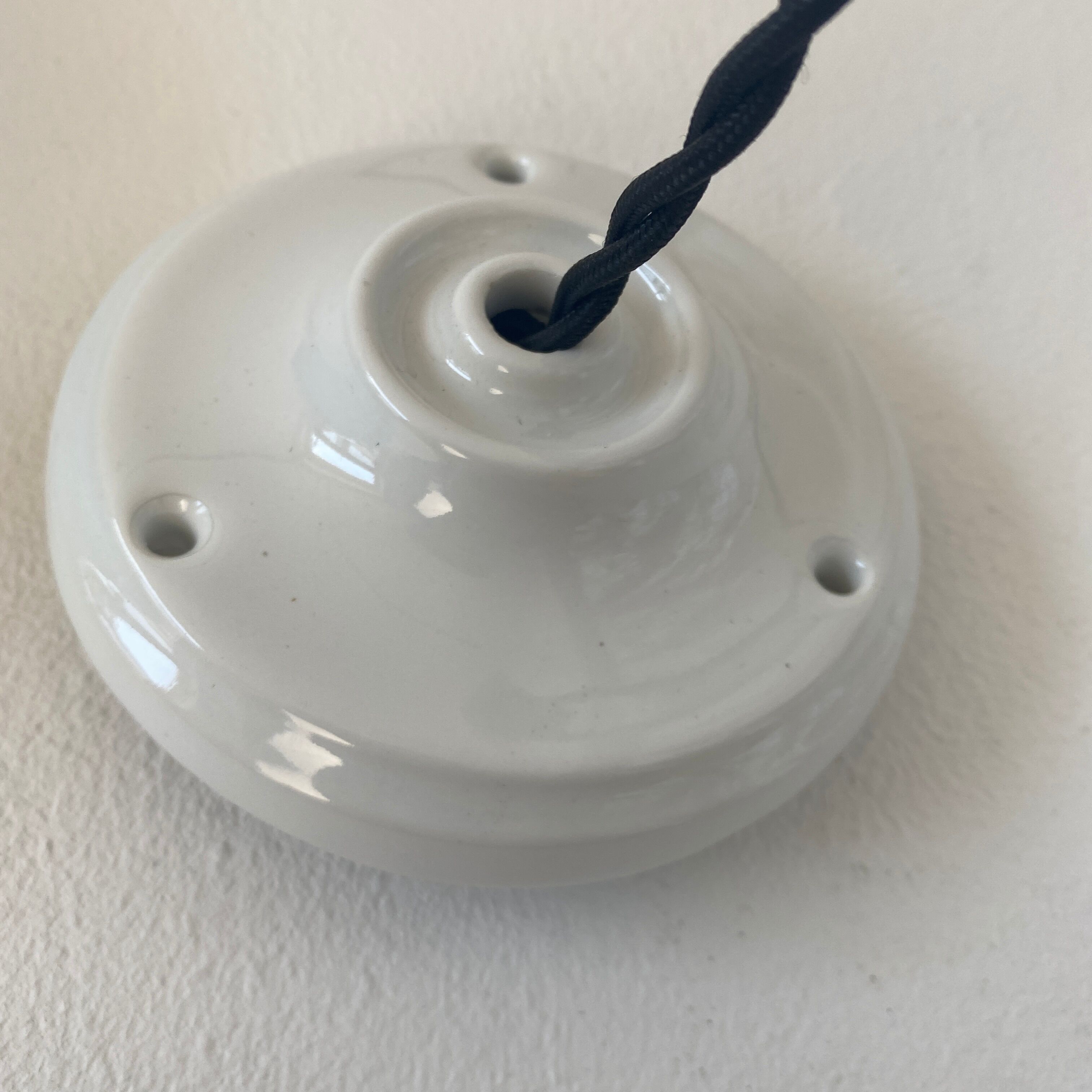 Old blue glass pendant lamp from vintage clichy