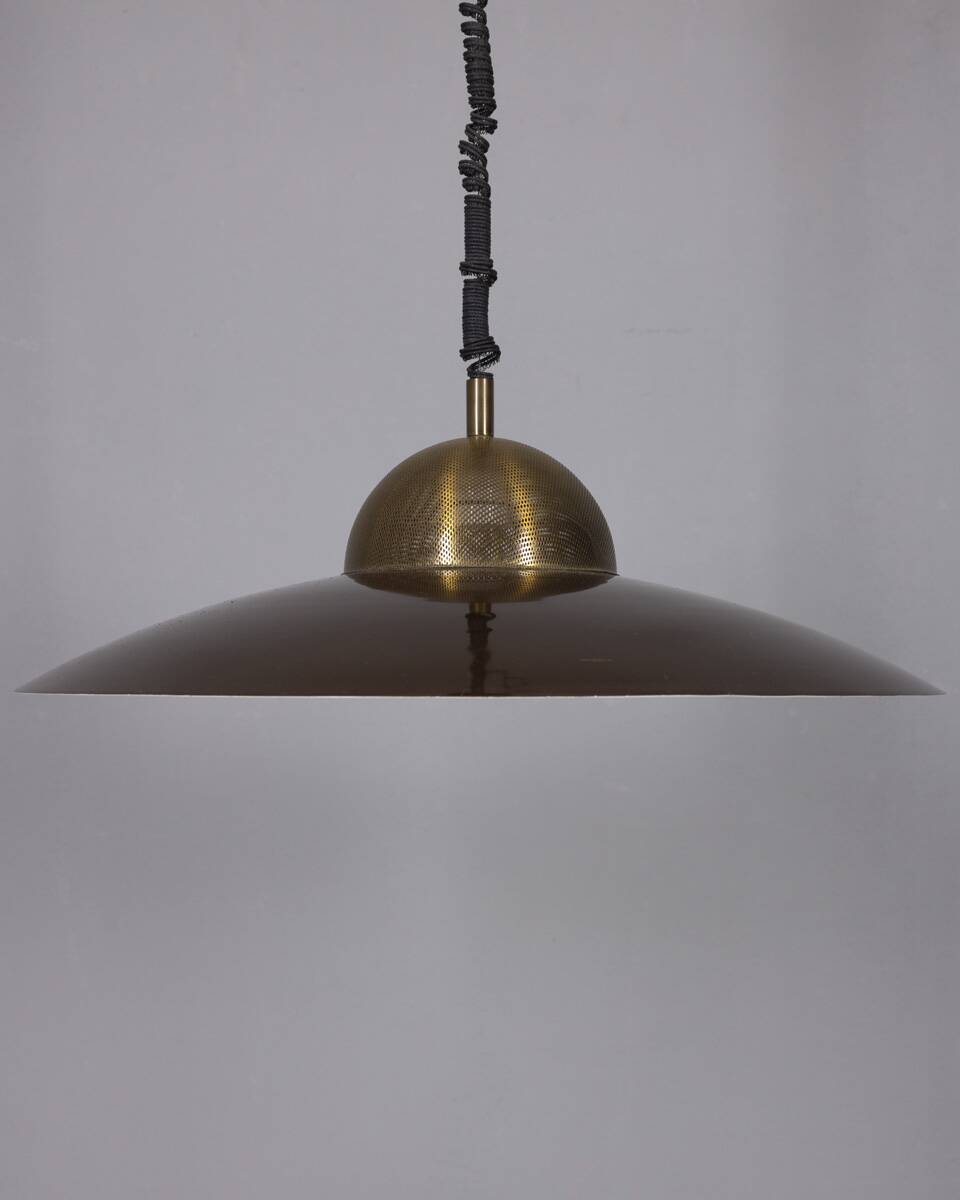 Vintage 70's italian design metal rolling chandelier