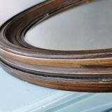 Miroir ovale vintage en bois, 1970 (82 cm x 55 cm)