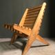 Vintage pine folding scissor chair