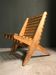 Chaise à ciseaux pliante en pin vintage