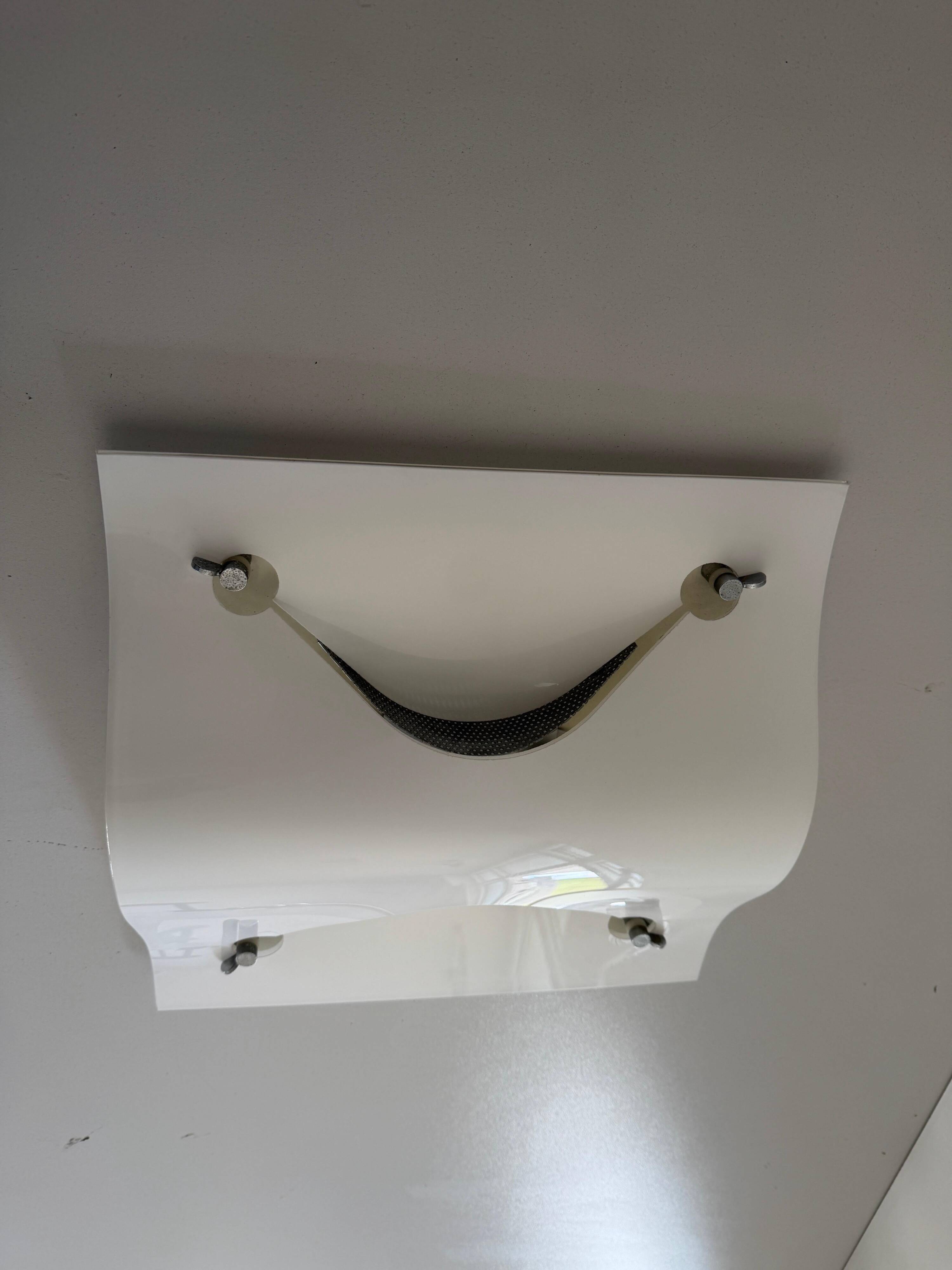 Simple wall light in opal glass with a square design, 1970s, Italy.