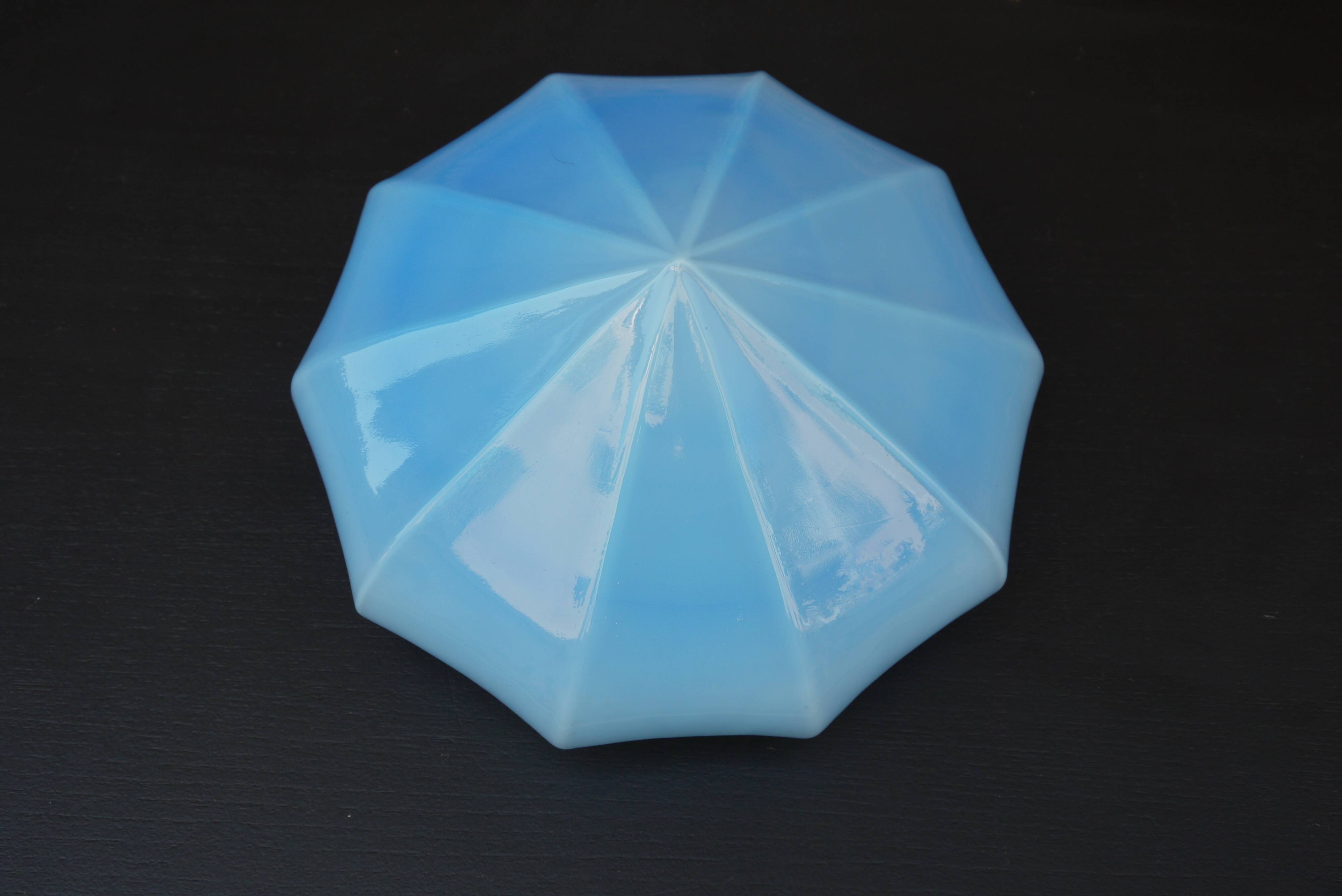 Blue glass diamond globe