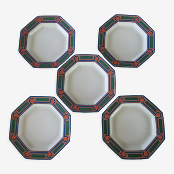 5 assiettes creuses coquet forme lotus modèle orénoque