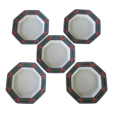5 assiettes creuses COQUET forme Lotus modèle Orénoque