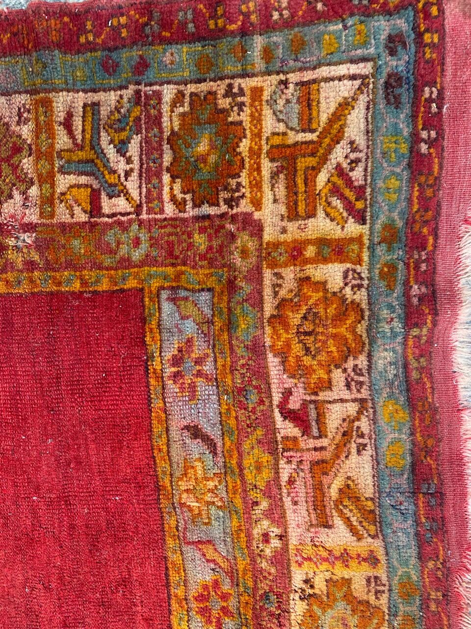 Old Turkish carpet Anatolia handmade 105x135 cm