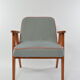 Fauteuil 366 pieds de poule bleu
