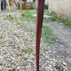 Chevet ancien en marqueterie style louis xvi avec plateau marbre
