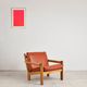 Brutalist armchair in oak and leather by Tage Poulsen, Denmark, 1970s.