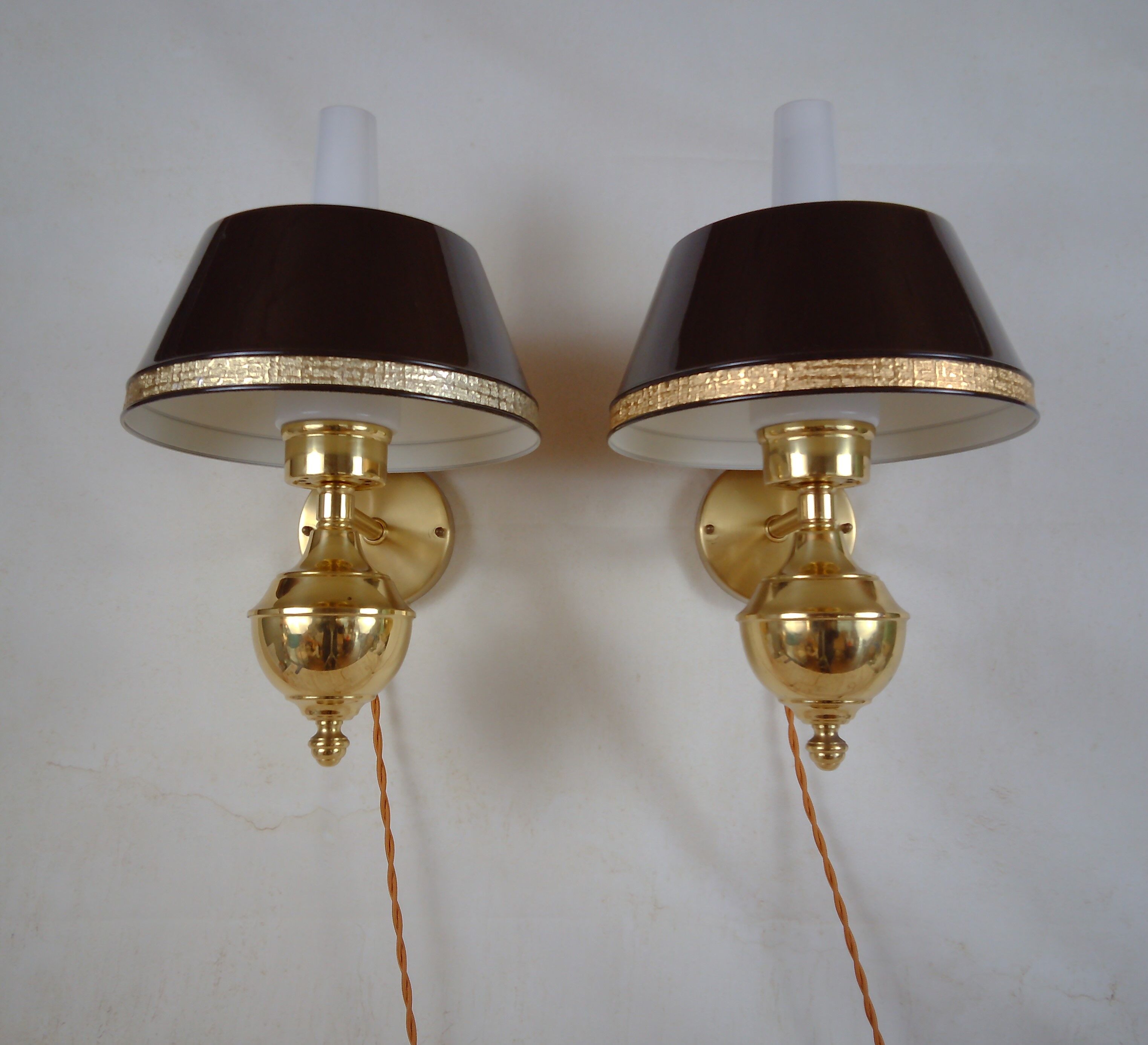 English style sconces by Erik Wärnå for EWÅ, Värnamo, Sweden. 1970's.