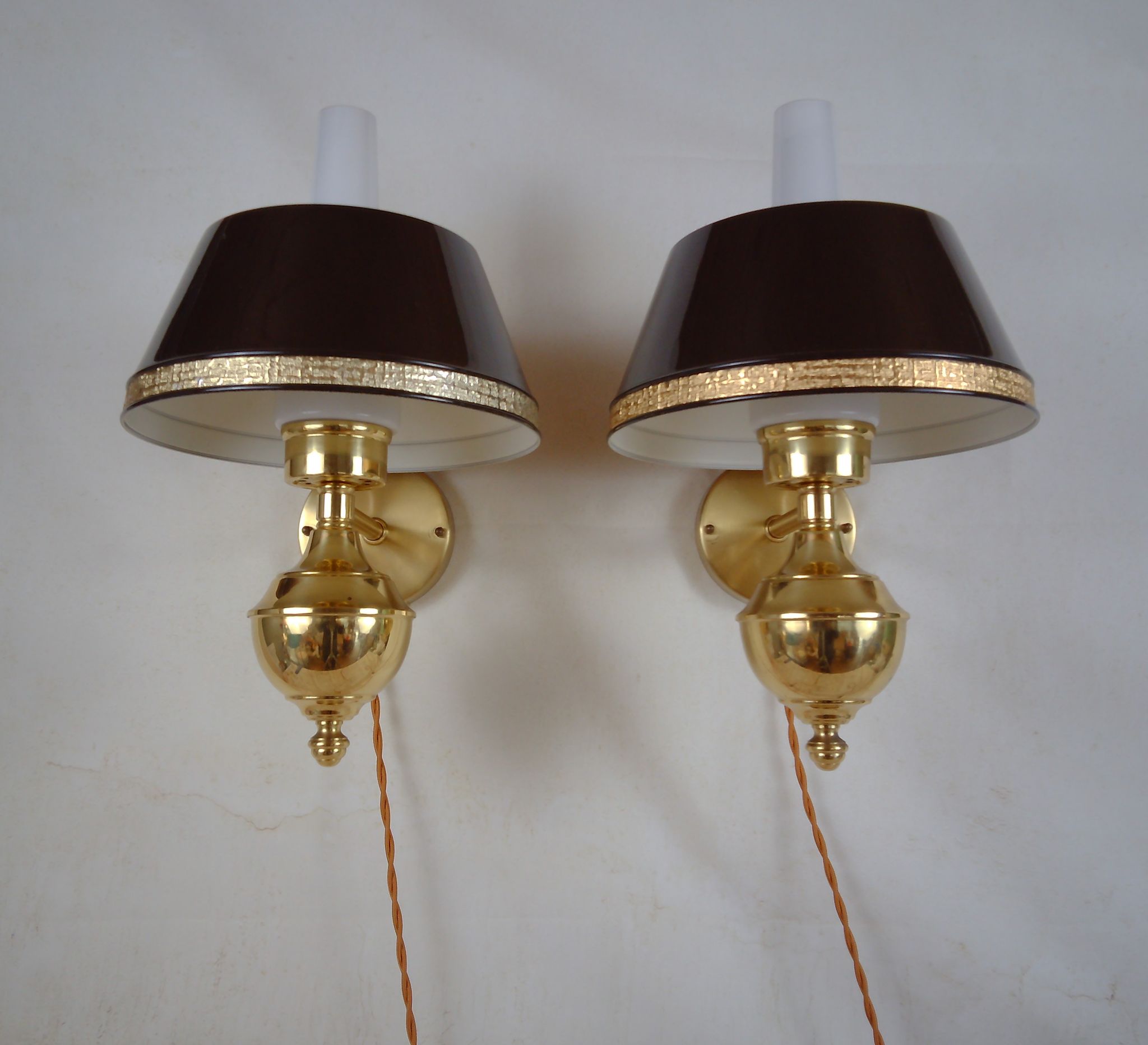 English style sconces by Erik Wärnå for EWÅ, Värnamo, Sweden. 1970's.