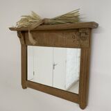 Vintage solid oak mirror