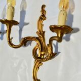 D in bronze wall light pair