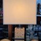 Lampe de bureau design en liège 1970s