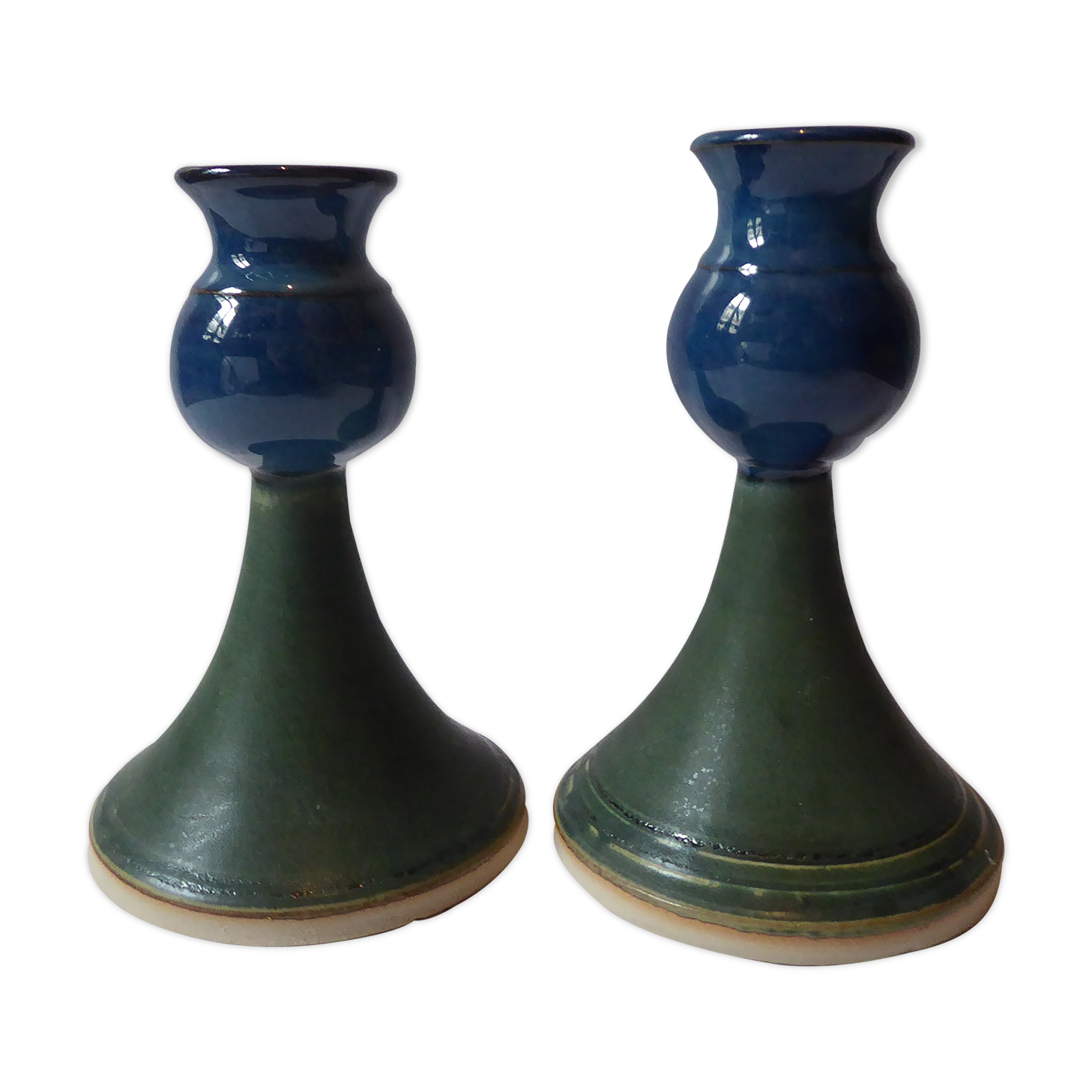 Pair of ceramic candlesticks