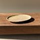 Small oval beige solid petrified wood tray or pocket emptier D24-19 -3311
