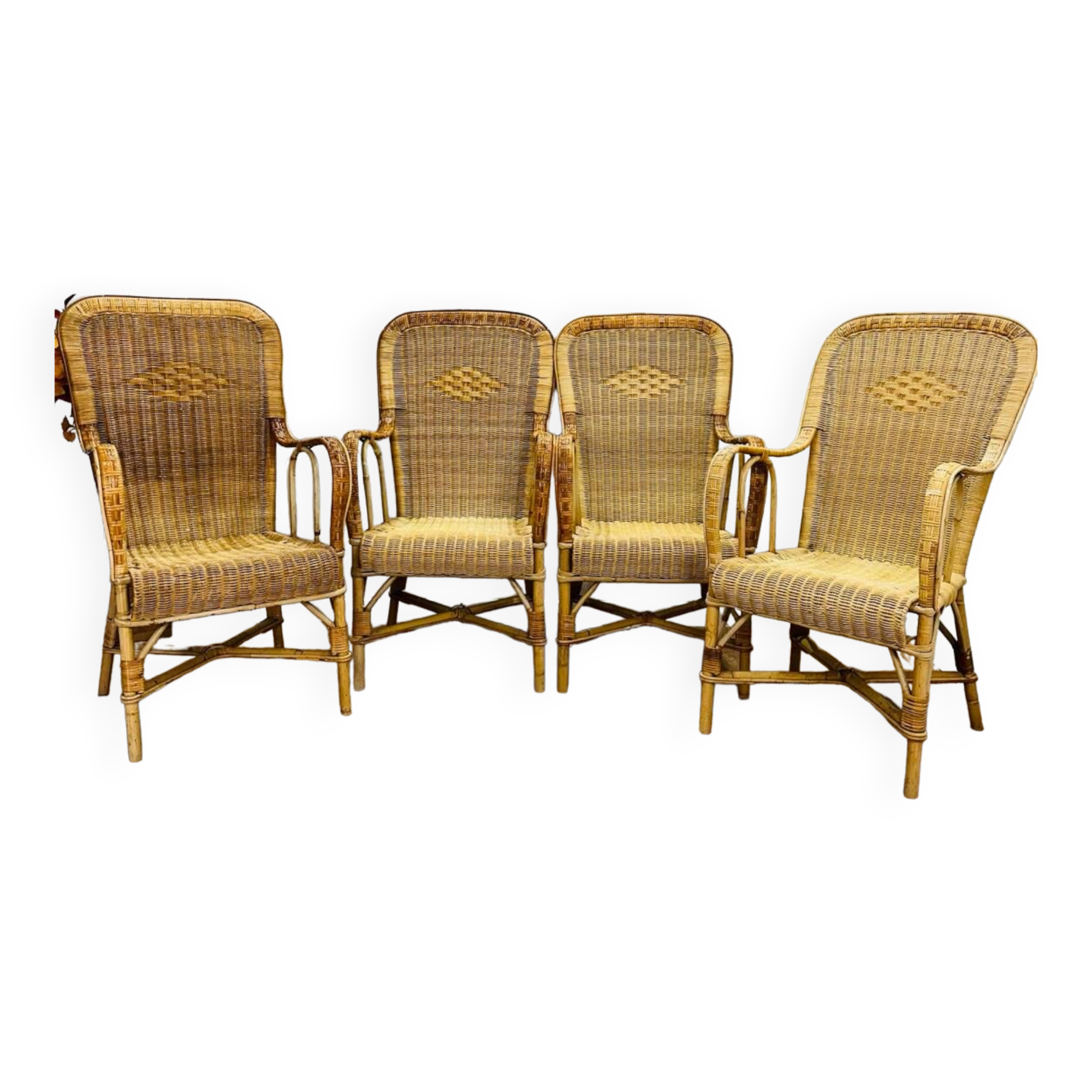 Rattan armchairs