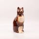 Large glazed ceramic cat figurine - mid-century style - 36 cm